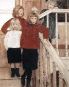 Fernand Khnopff Portrait of the Children of Louis Neve china oil painting reproduction